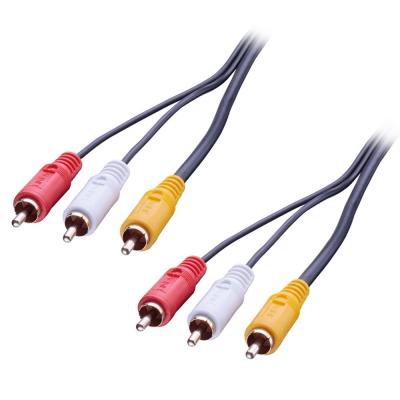 5m Premium AV Cable 3x Phono Male To 3x Phono Male - Black